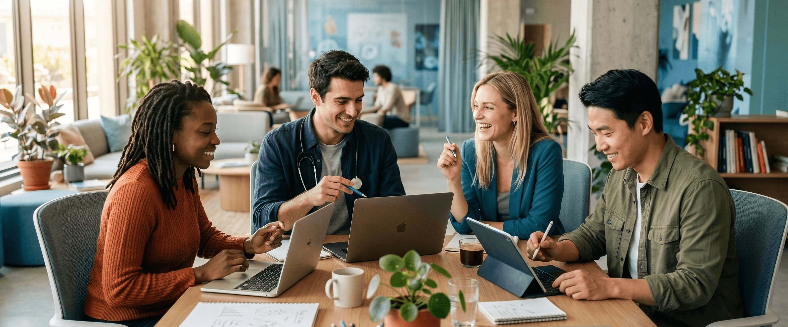 Professionisti che studiano insieme